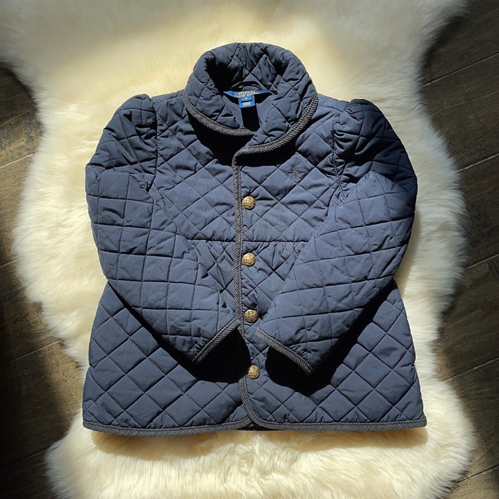 Polo Ralph Lauren size 5 girls quilted navy jacket